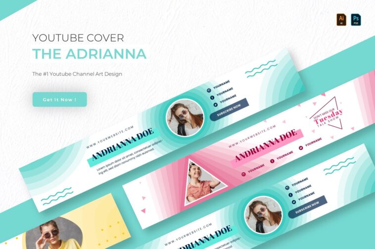 Adrianna | Free YouTube Cover Template